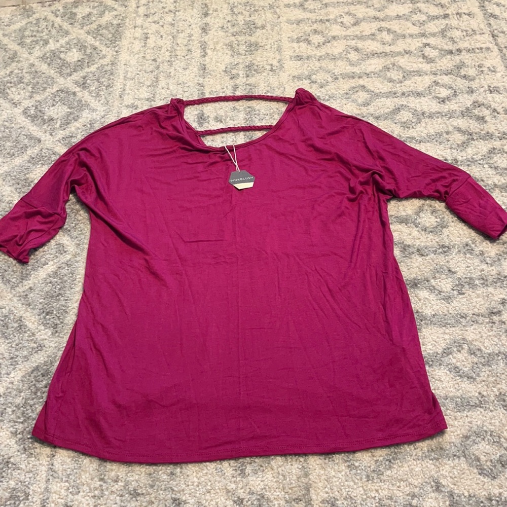 MATERNITY Pinkblush plum blouse; Size L
